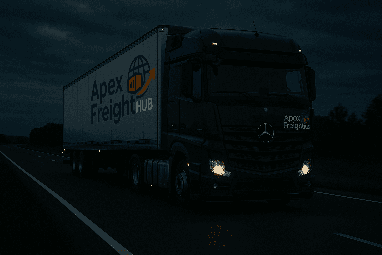 Apex Freight HUB fleet on highway